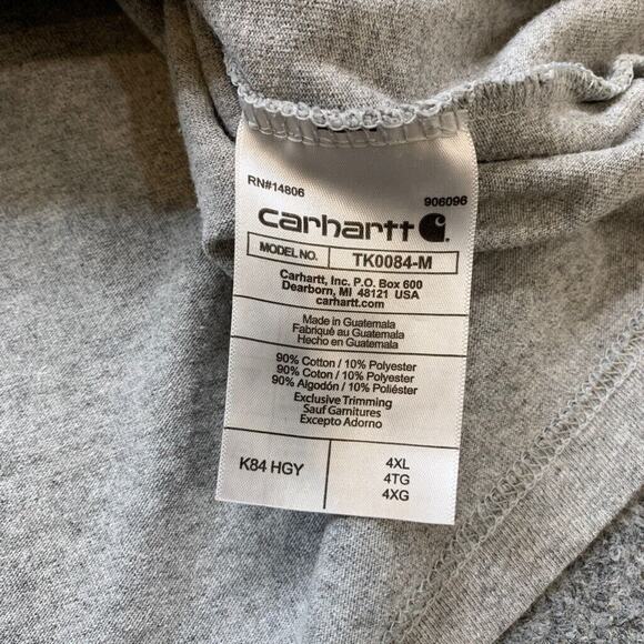 Carhartt T Shirt Mens 4XL Loose Fit Heavyweight Short-Sleeve Pocket Henley - Picture 6 of 10